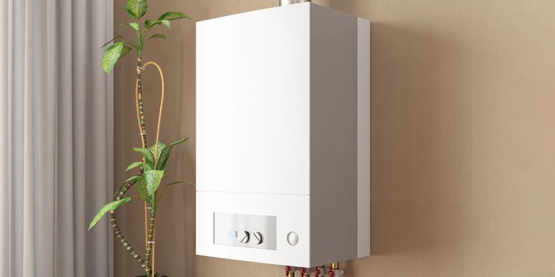 Modern gas combi boiler installed in home